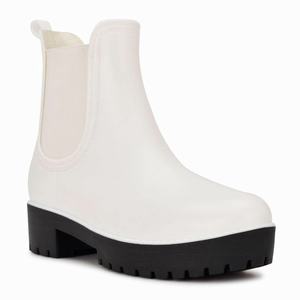 Nine West Rainy Chelsea Rain Boots - White - Ireland (ZB9814562)